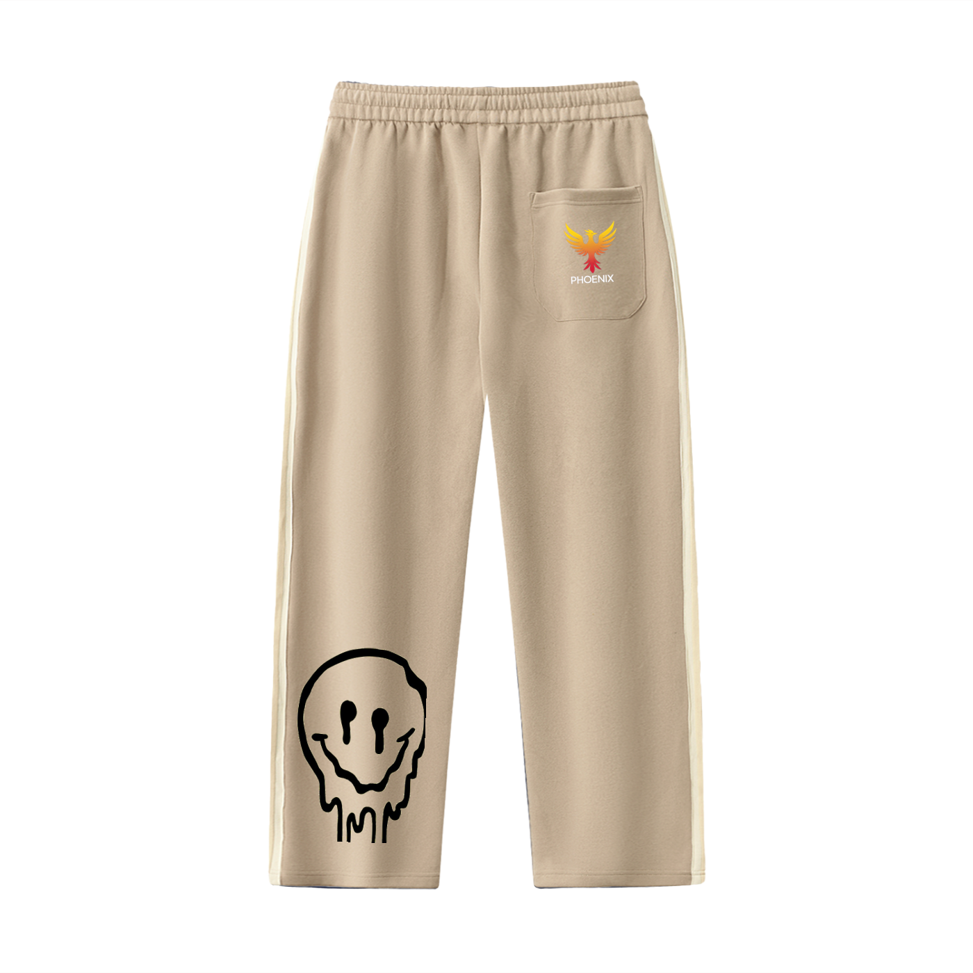 Side-Stripe Straight-Leg Pants
