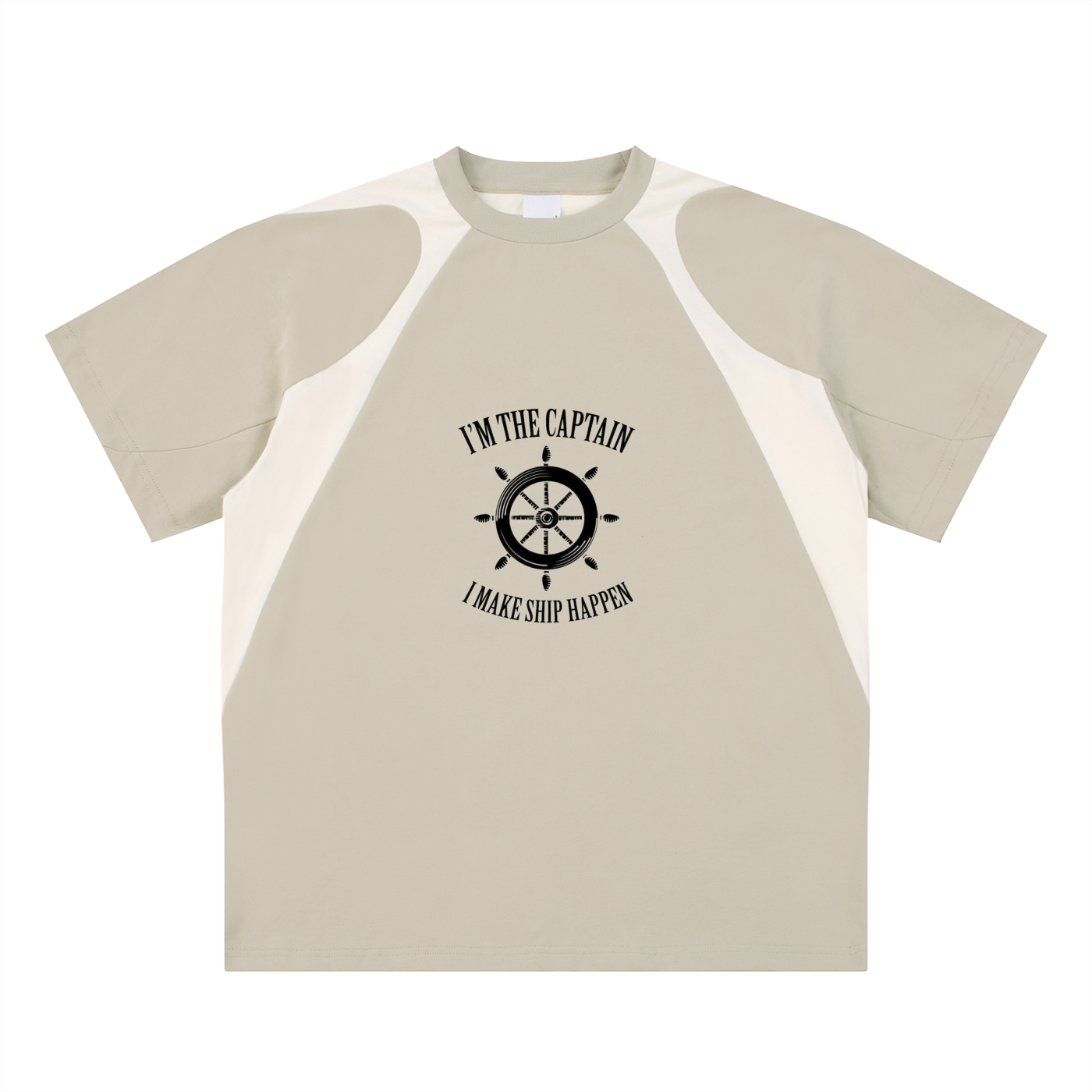 Contrast Panel Cotton T-Shirt