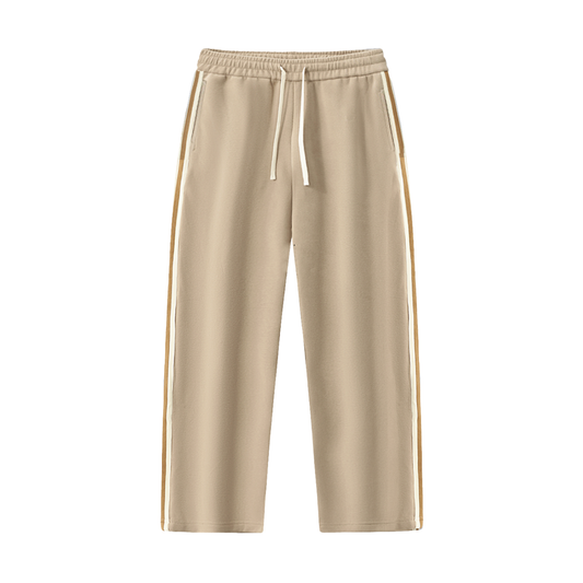 Side-Stripe Straight-Leg  Pants