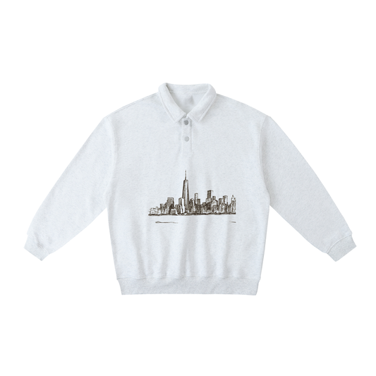 Polo-Collar Sweatshirt